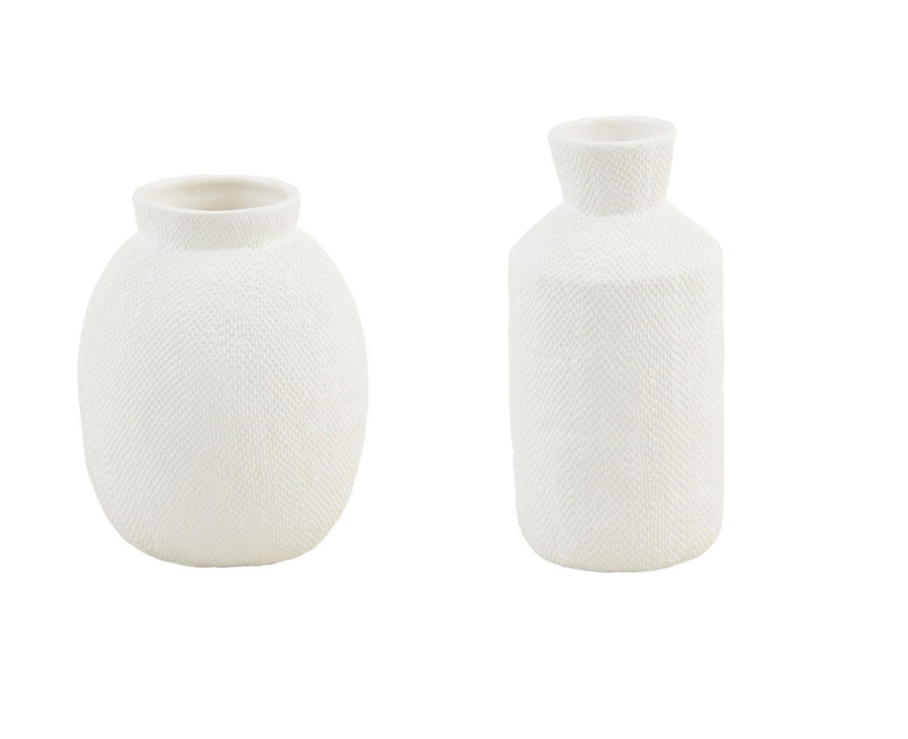 SHORT OR TALL PRESSED TEXTURED VASES - 2 SIZES AVAILABLE- IN STORE PICK UP ONLY!
