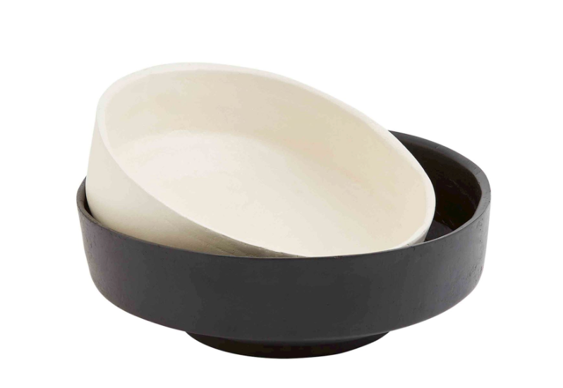 BLACK WHITE PAPER MACHE BOWLS- IN STORE PICK UP ONLY!