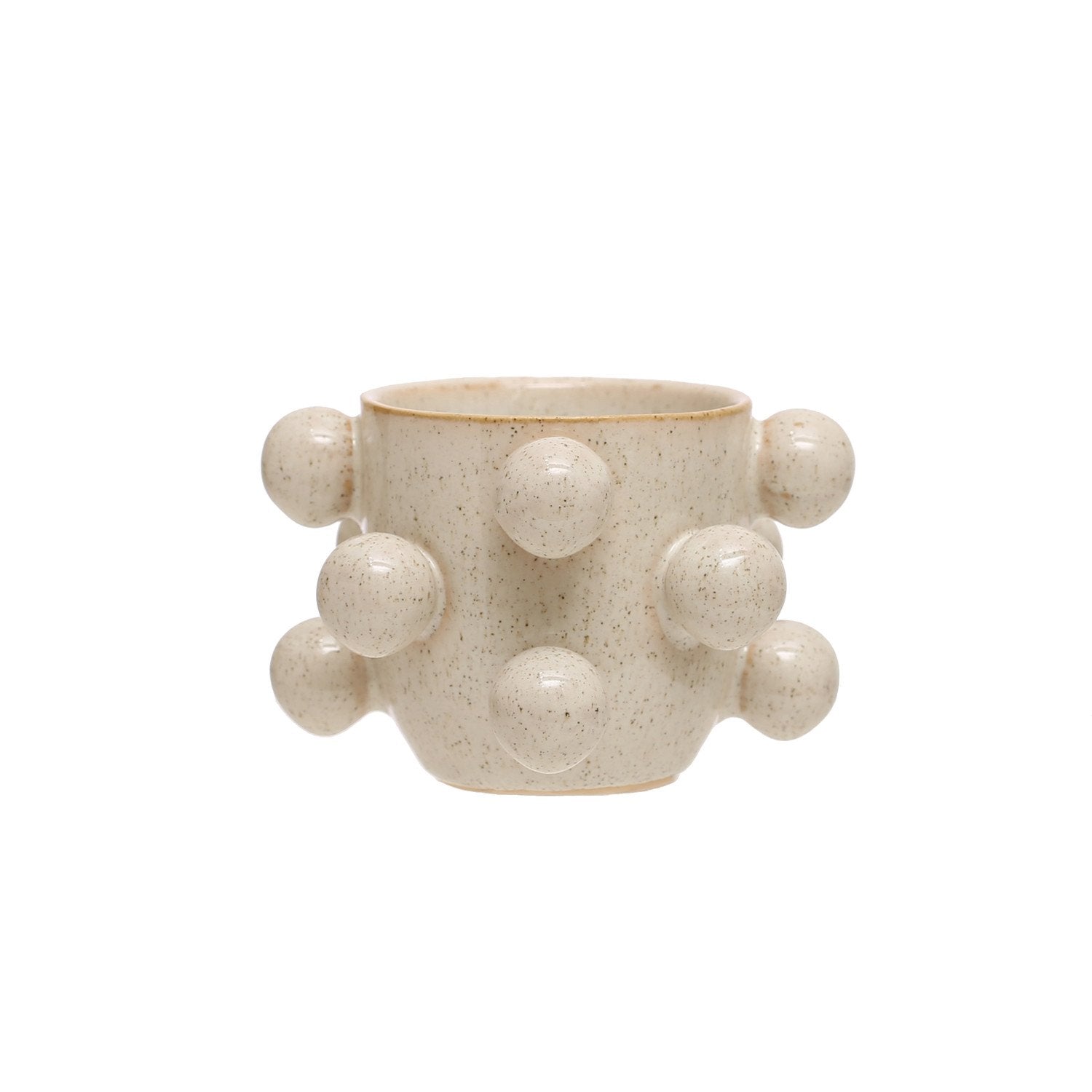 Stoneware Planter w/ Orbs, Reactive Glaze (Holds 3" Pot) (Each One Will Vary)