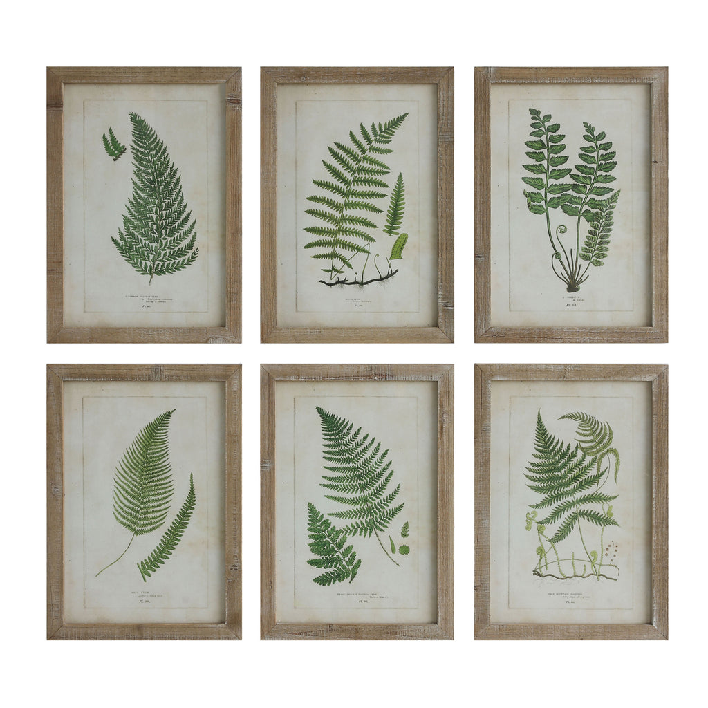 WOOD FRAMED GLASS WALL DECOR WITH FERN FRONDS IMAGE- IN STORE PICK UP ONLY!