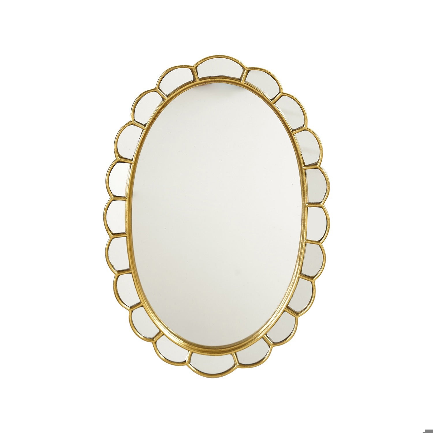Resin Scalloped Wall Mirror, Gold Finish