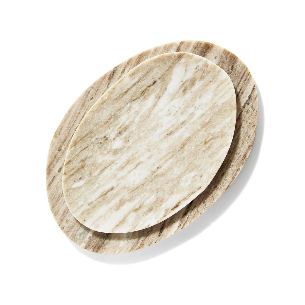 ORGANIC SHAPED BEIGE MARBLE SERVING TRAY - IN STORE PICK UP ONLY!