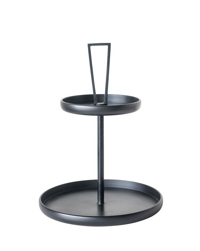 DECORATIVE METAL 2-TIER TRAY- IN STORE PICK UP ONLY!