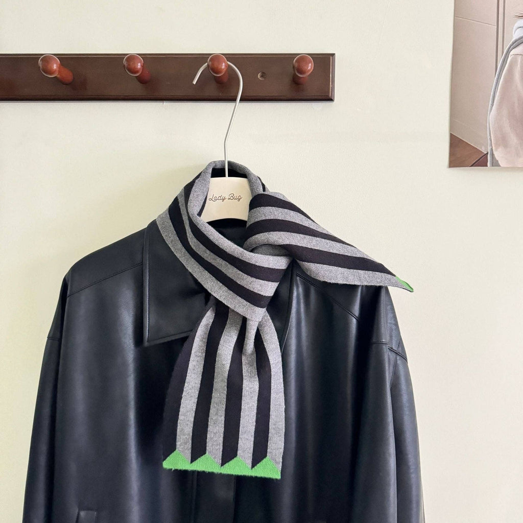 VERTICAL STRIPED COLORBLOCK SCARF - 3 COLORS