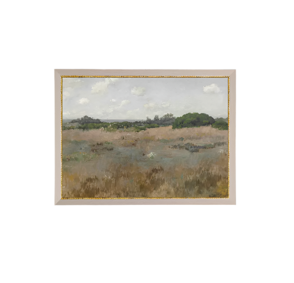 MEADOW BY THE SHORELINE FRAMED ANTIQUE ART - 15X11 - IN STORE PICK UP ONLY!