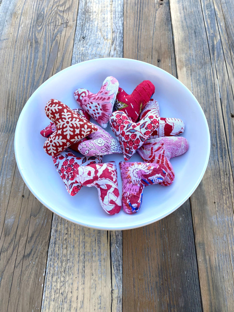 PINK AND RED MINI LAVENDER HEART SACHETS