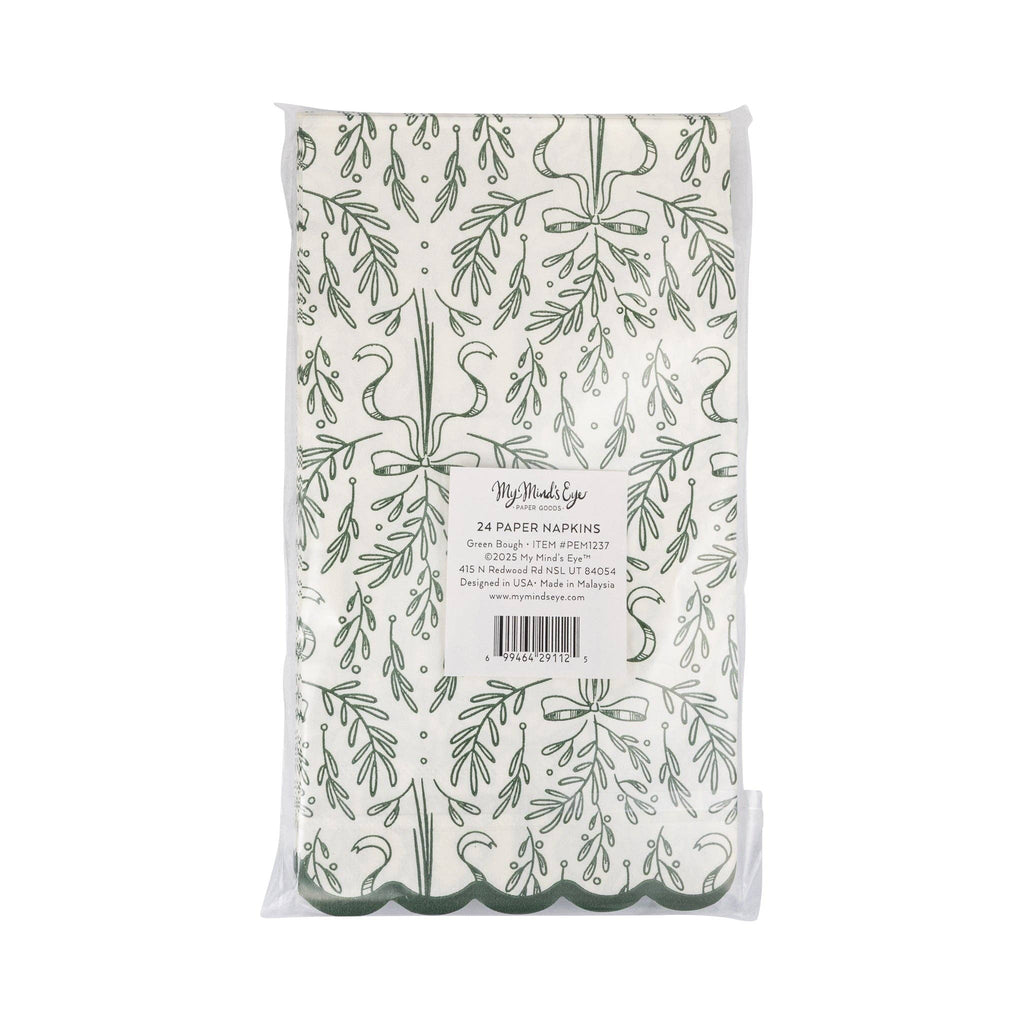 GREEN BOUGH PATTERN DINNER NAPKINS