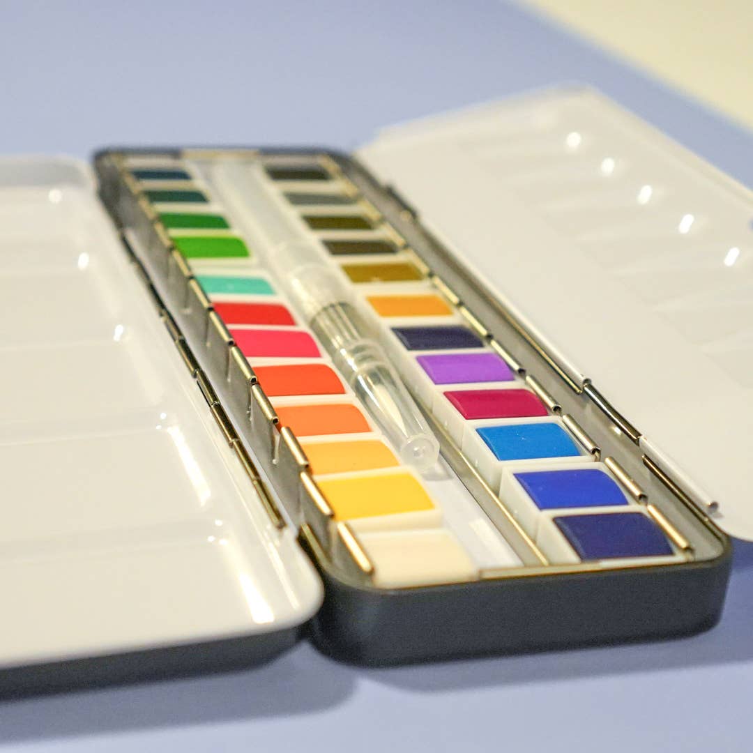 24 Color Piant 24 Color Watercolor Paint Palette – La Bella Maison