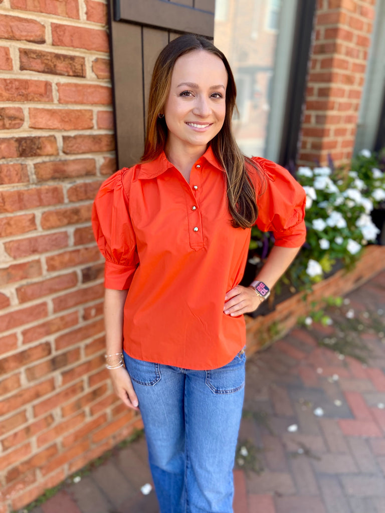 SOLID TOP WITH COLLAR ORANGE