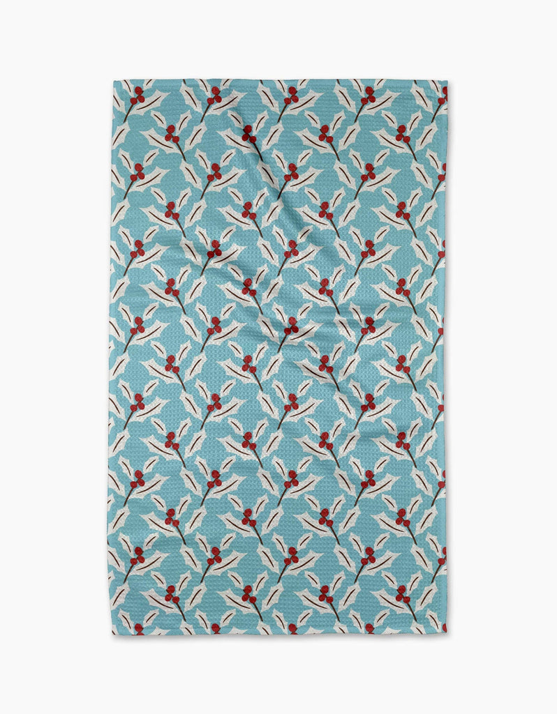 WINTER HOLLY TEA TOWEL