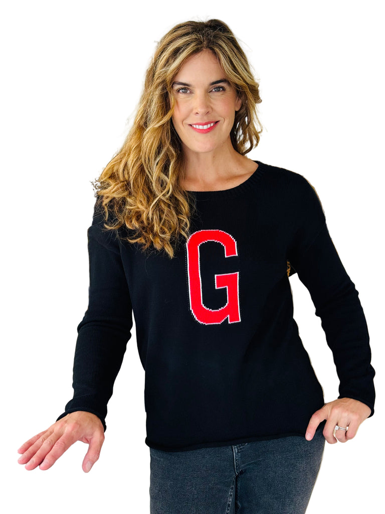 G LONG SLEEVE SWEATER - BLACK