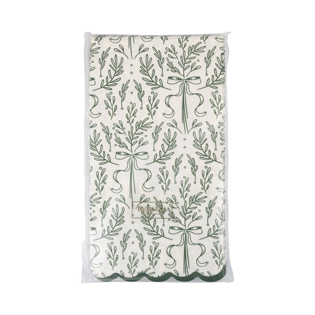GREEN BOUGH PATTERN DINNER NAPKINS