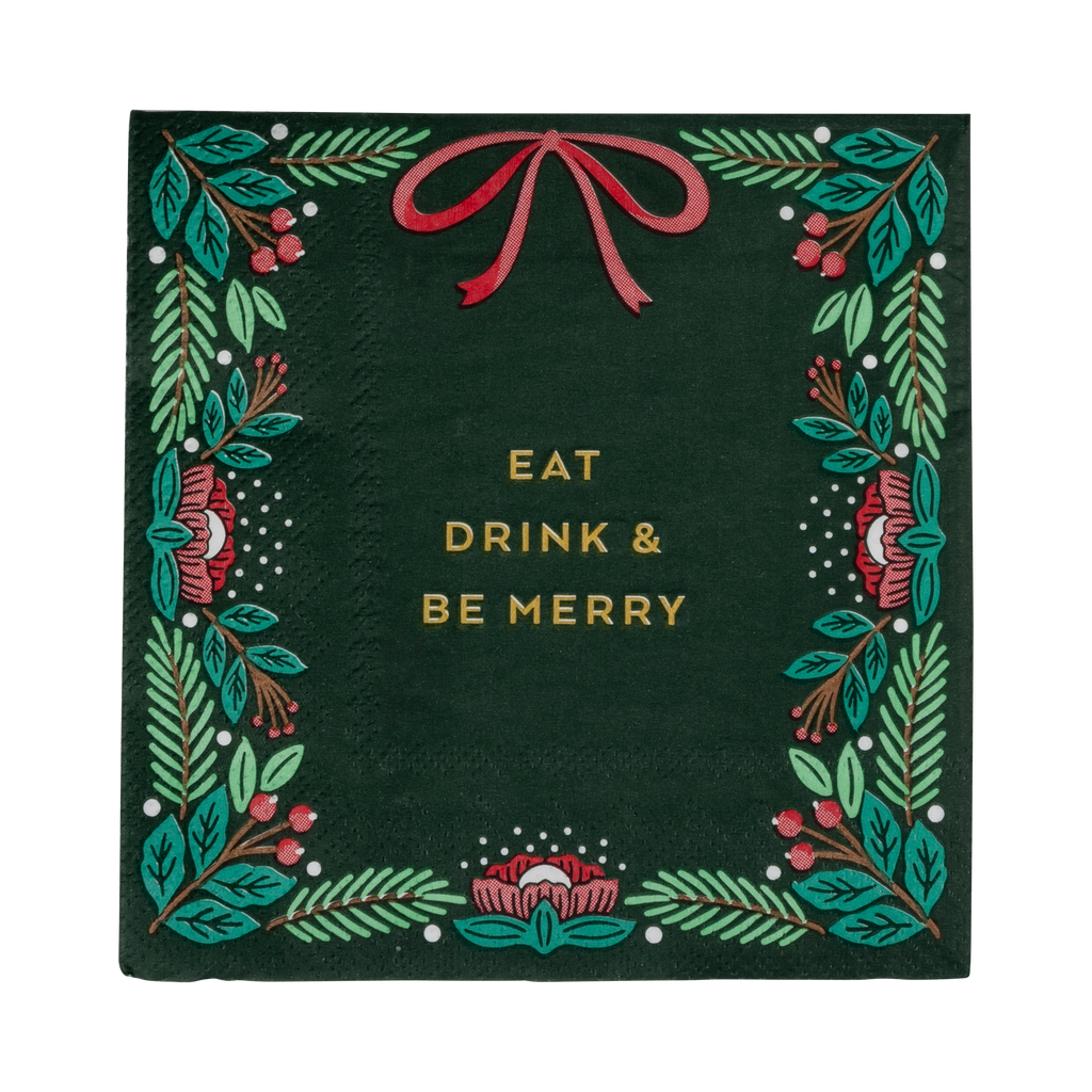 EAT DRINK & BE MERRY COCKTAIL NAPKIN