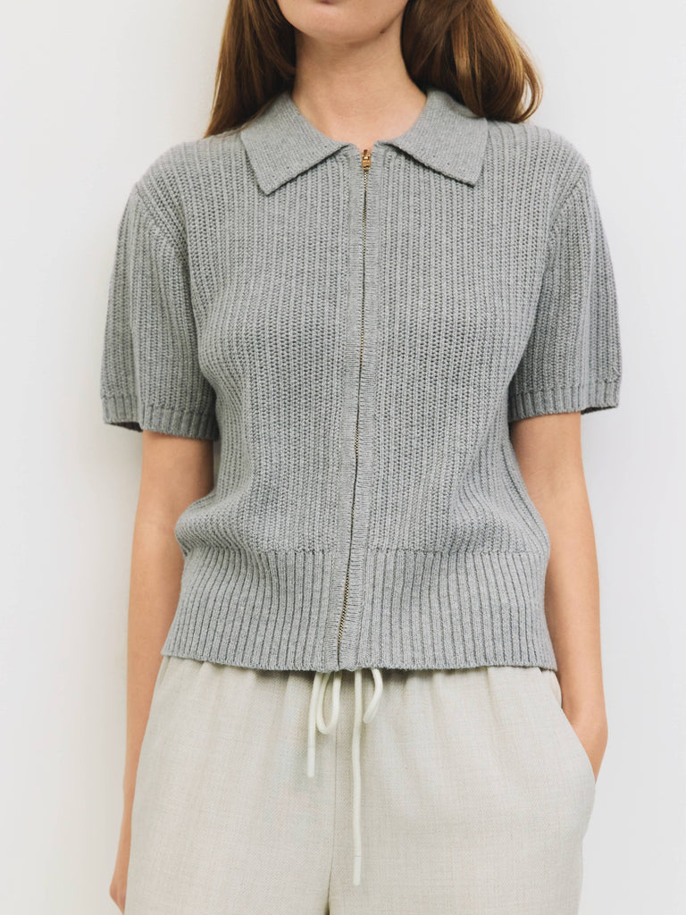 NADIA TOP -  HEATHER GREY