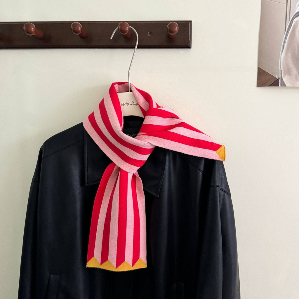 VERTICAL STRIPED COLORBLOCK SCARF - 3 COLORS