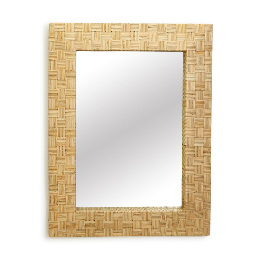 AMANYARA HAND WOVEN RECTANGLE RATTAN MIRROR - IN STORE PICK UP ONLY!