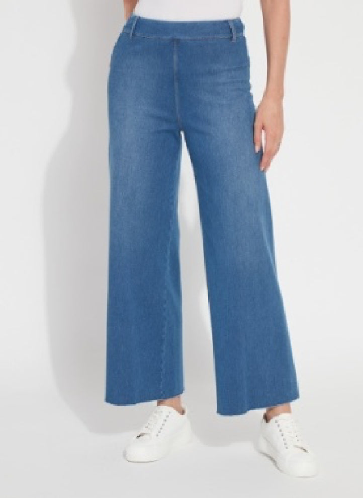 LYSSE' ERIN HI WAIST WIDE LEG DENIM - MID WASH