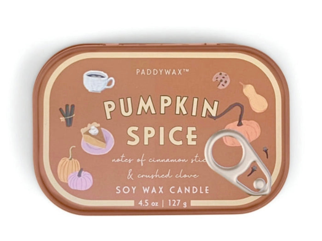 BISTRO 4.5OZ PUMPKIN SPICE CANDLE IN PRINTED TIN