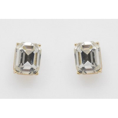 RACHEAL GOLD CLEAR EARRINGS