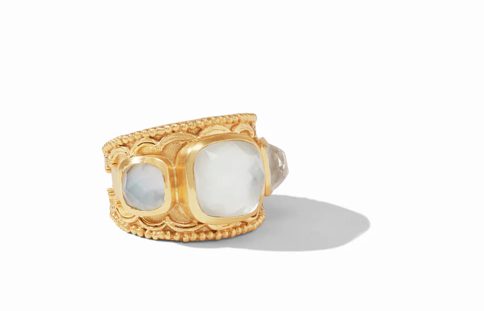 TRIESTE STATEMENT RING - IRIDESCENT CLEAR CRYSTAL