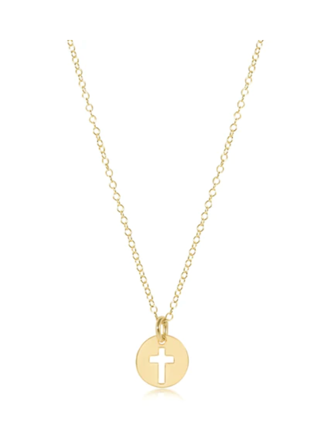 E NEWTON 16" NECKLACE GOLD BLESSED GOLD DISC