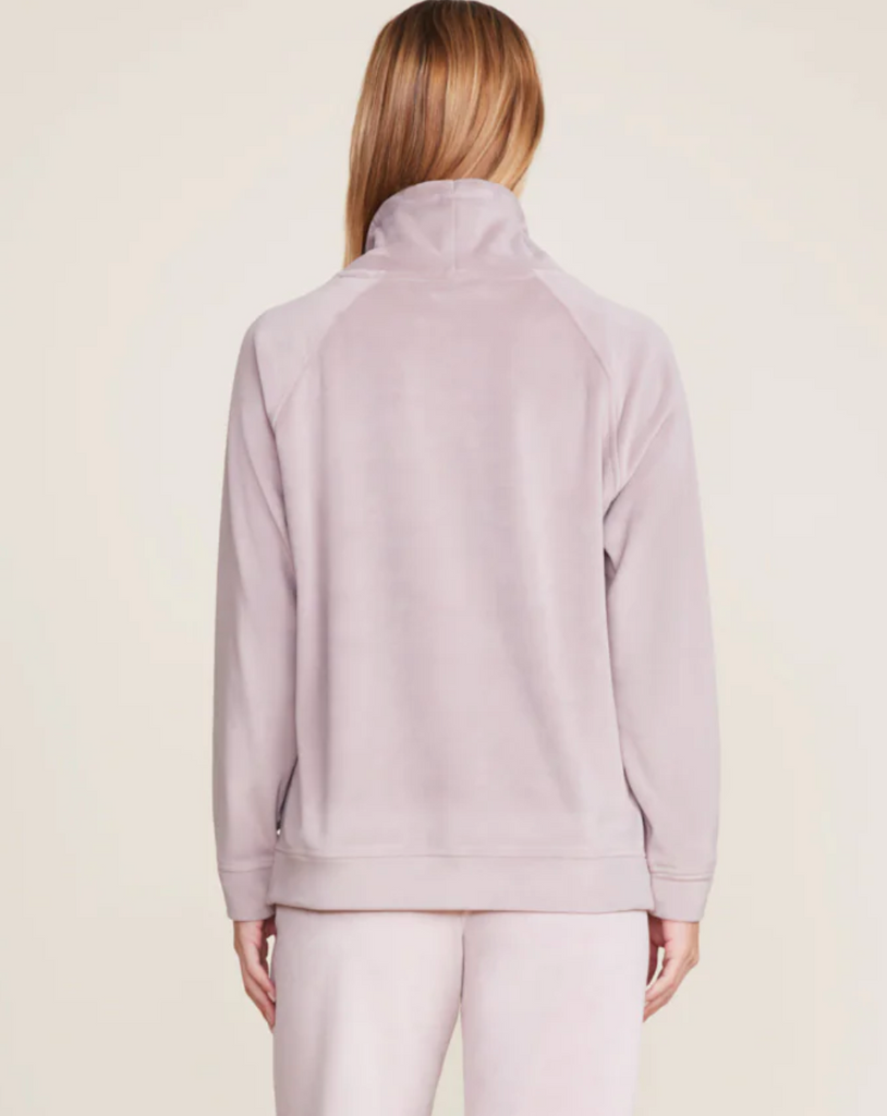 BAREFOOT DREAMS LUXCHIC FUNNEL NECK PULLOVER DEEP TAUPE