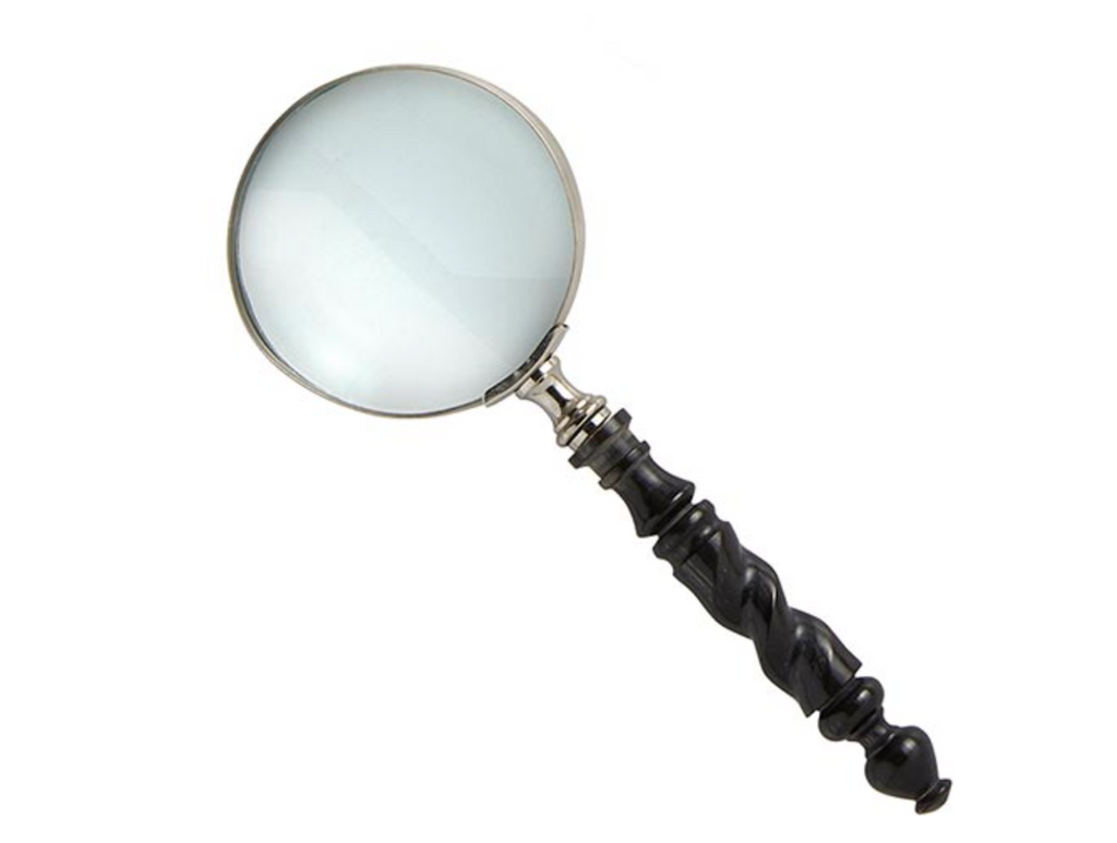 BLACK OR IVORY MAGNIFYING GLASS