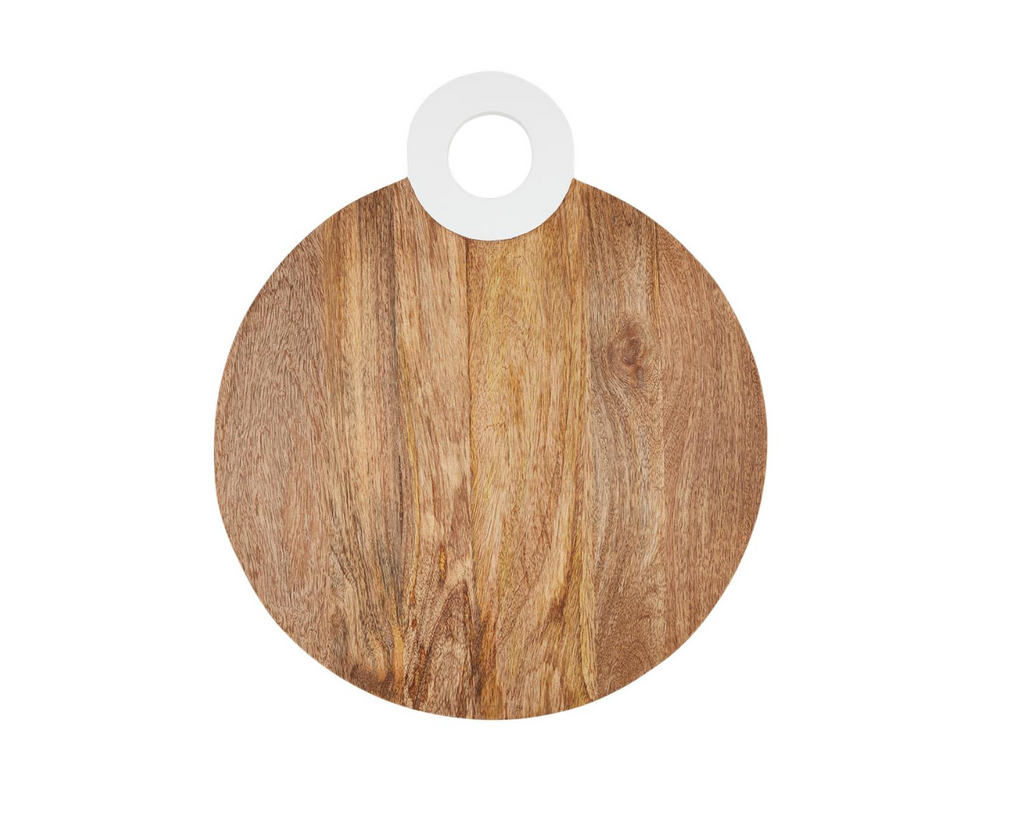 WHITE LACQUER HANDLE ROUND BOARD- IN STORE PICK UP ONLY!