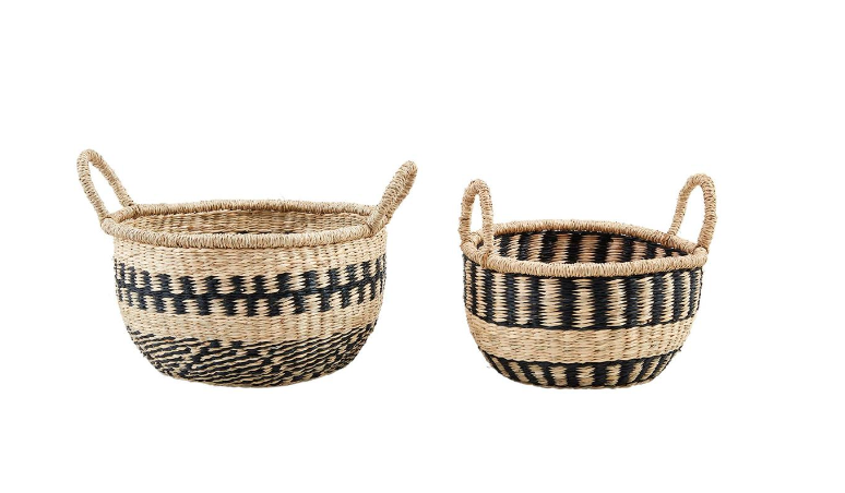 NATURAL BLACK BASKET - 2 SIZES AVAILABLE