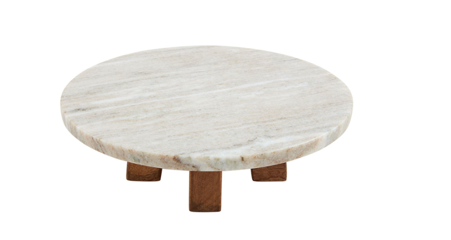 MARBLE WOOD PEDESTAL STAND- IN STORE PICK UP ONLY!
