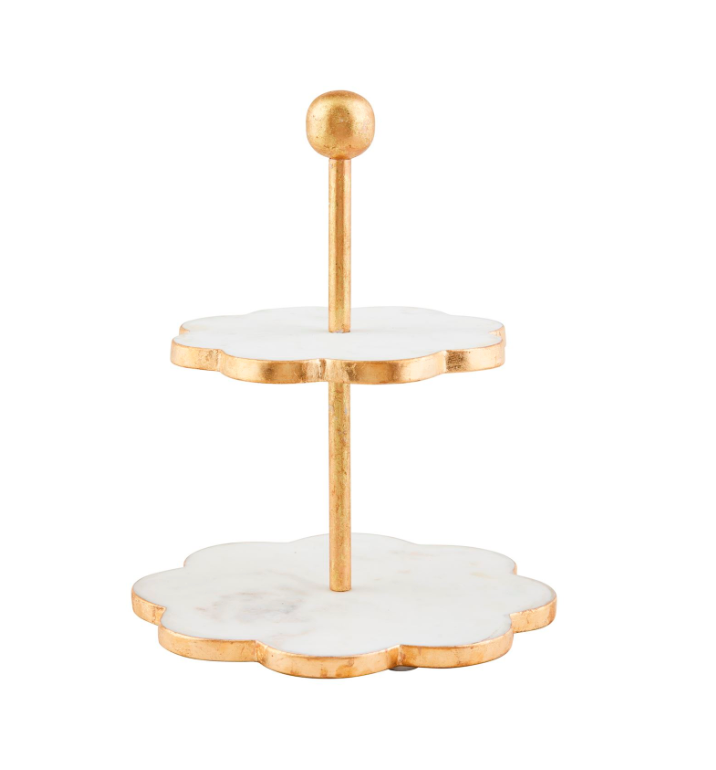 SCALLOP GOLD MARBLE TIER STAND - IN STORE PICK UP ONLY!