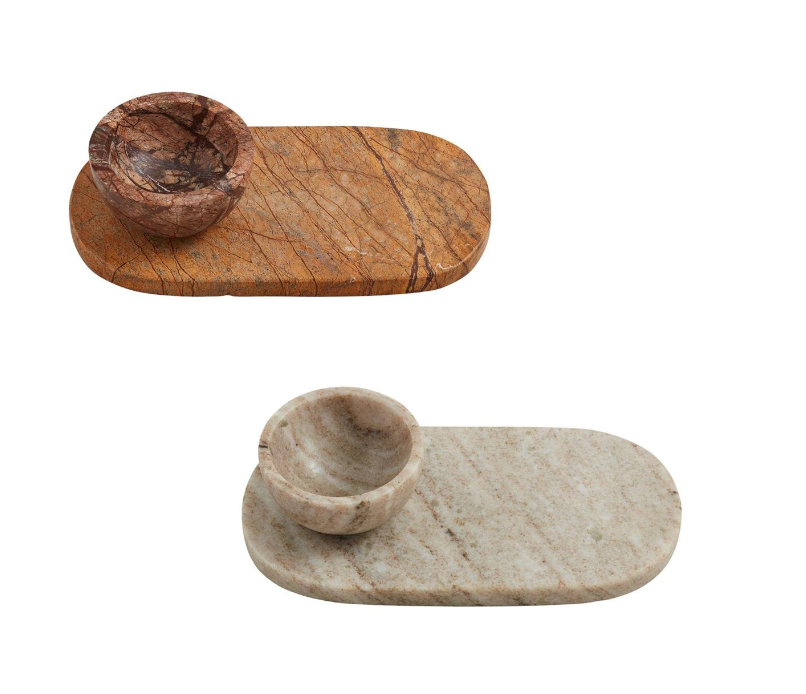 BROWN OR CREAM MARBLE TIDBIT SET- IN STORE PICK UP ONLY!