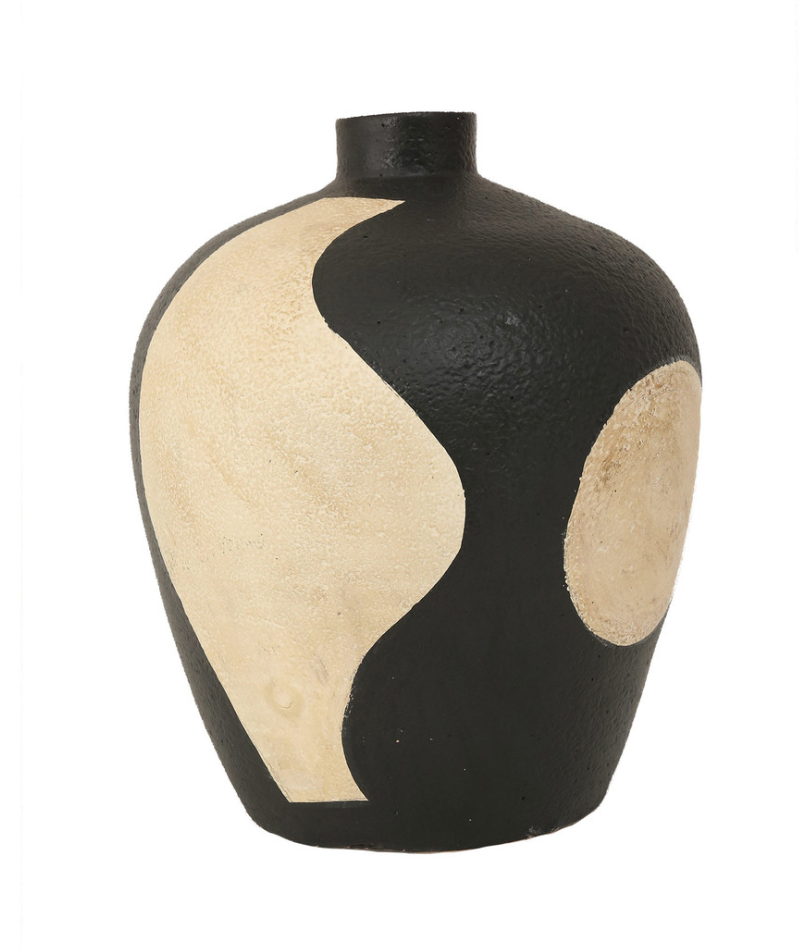 NATIA ABSTRACT DESIGN TERRACOTTA VASE - IN STORE PICK UP ONLY!