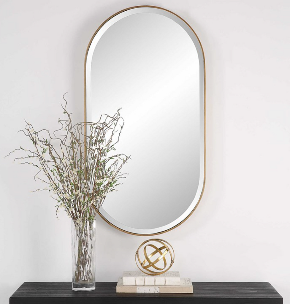 LAGO OVAL MIRROR GOLD - IN STORE PICK UP ONLY!