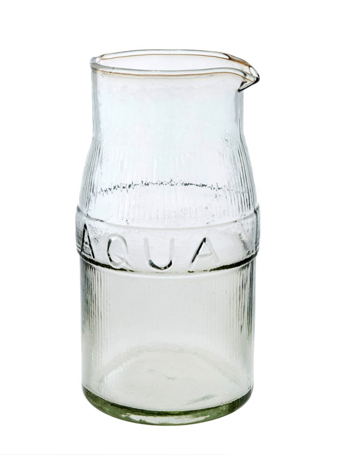 AQUA OR WINE PRESSED GLASS PITCHER