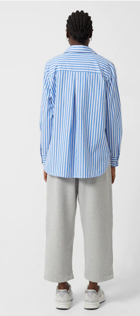 THICK STRIPE RELAXED POP OVER - BLUE