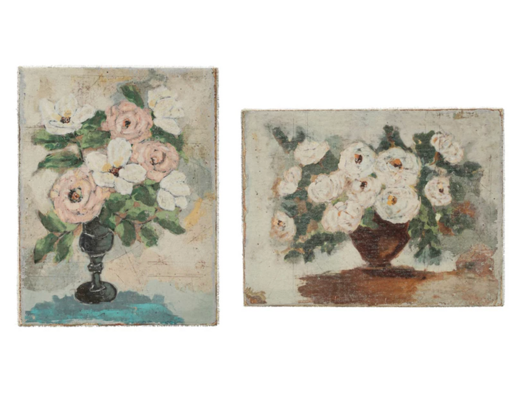 CANVAS WALL DECOR WITH FLOWERS IN VASE - 2 STYLES - IN STORE PICK UP ONLY!