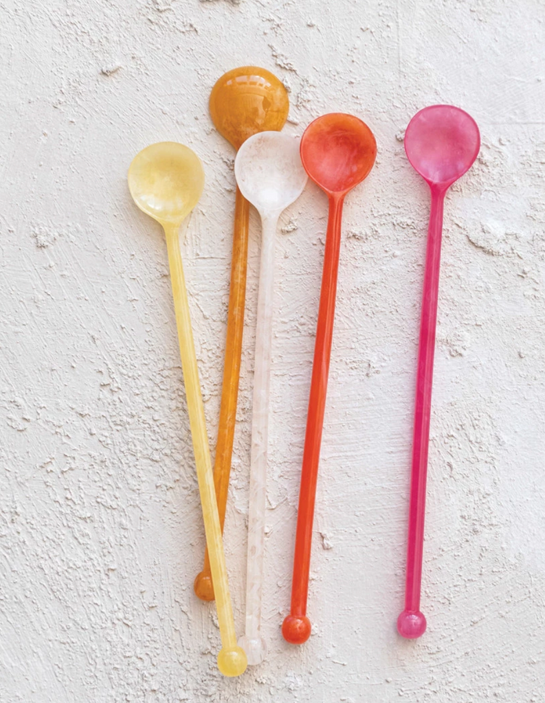 RESIN COCKTAIL SPOON - 5 COLORS