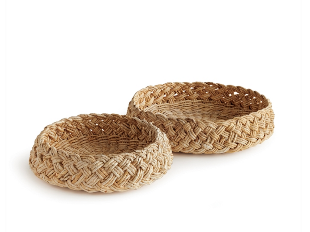 ABACA FRENCH BRAIDED BASKET - 2 SIZES AVAILABLE