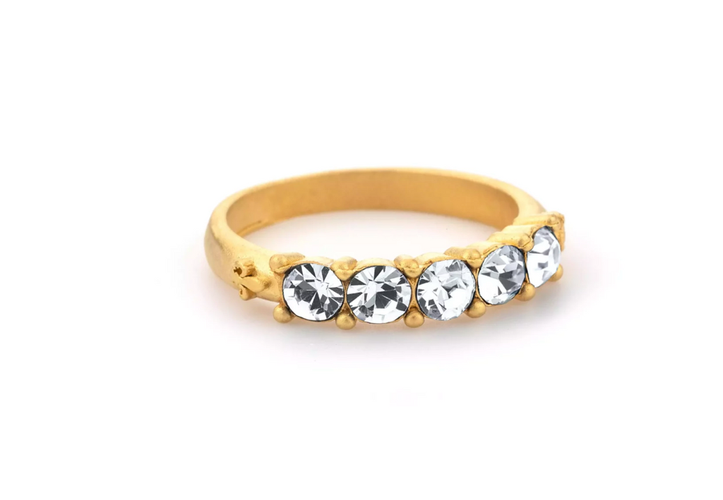 FRENCH KANDE CINQ AUSTRALIAN CRYSTAL RING GOLD