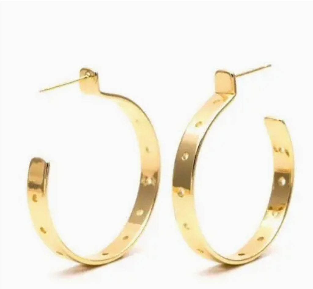 HOOP EARRING WITH OPEN HOLES GOLD