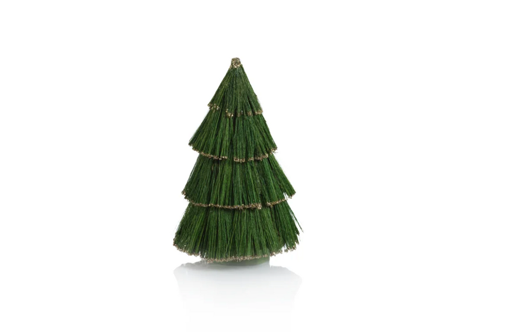 TIGER GRASS GREEN TREE WITH GOLD GLITTER TRIM