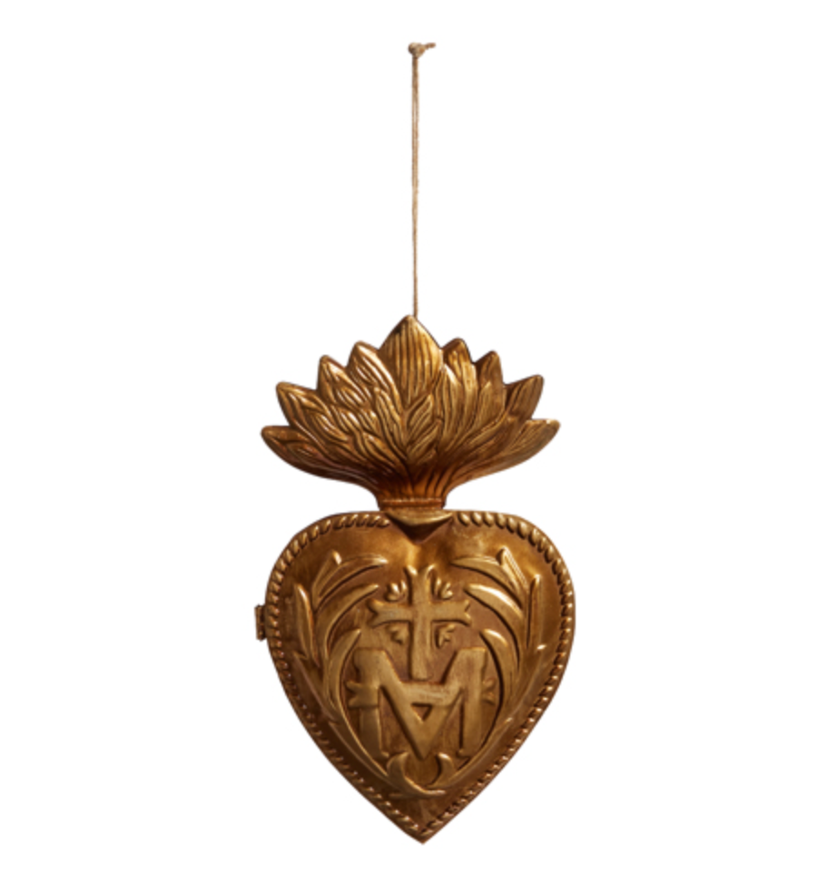 GOLD SACRED HEART ORNAMENT