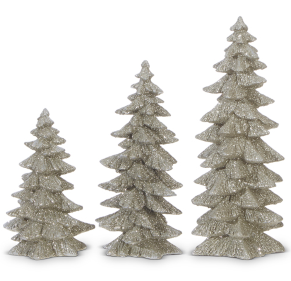 SILVER GLITTERED TREES