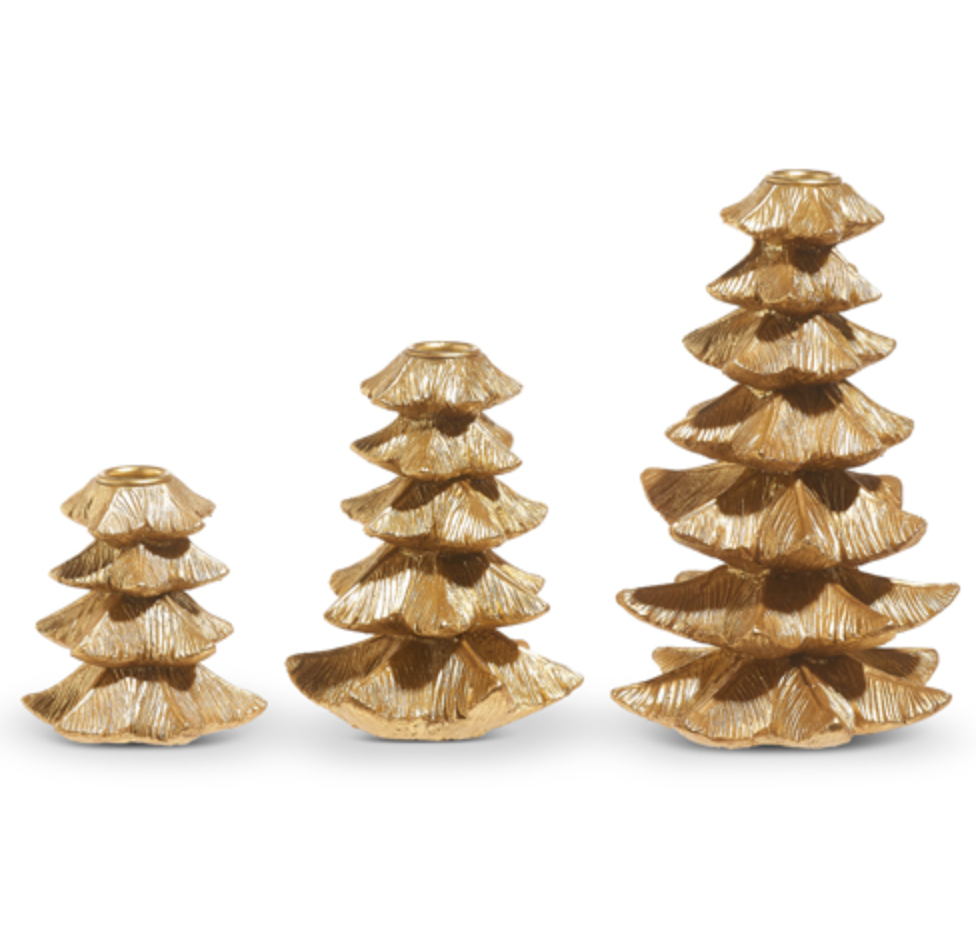 GOLD TREE CANDLE STICKS - 3 SIZES AVAILABLE