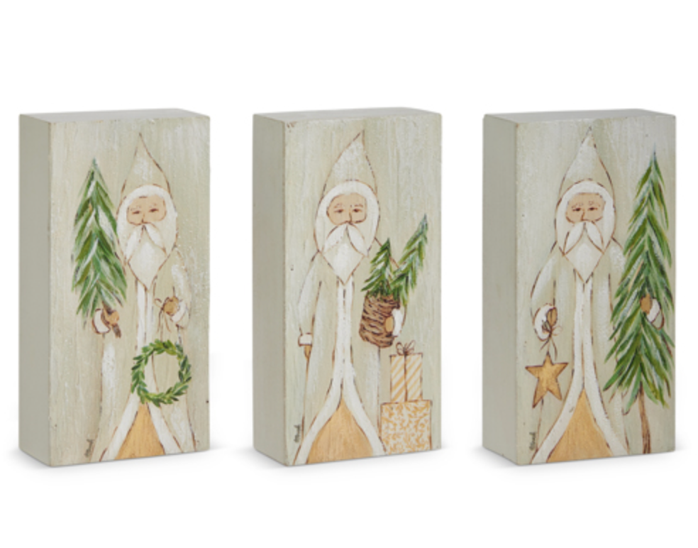 NATURAL SANTA WITH TREE BLOCK