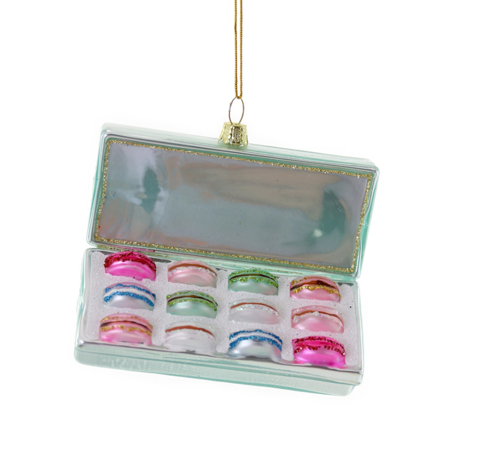 BOX OF MACARONS ORNAMENT-BLUE