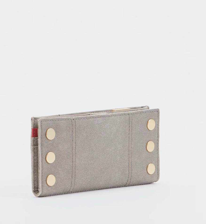 HAMMITT 110 NORTH LEATHER WALLET-PEWTER/GOLD