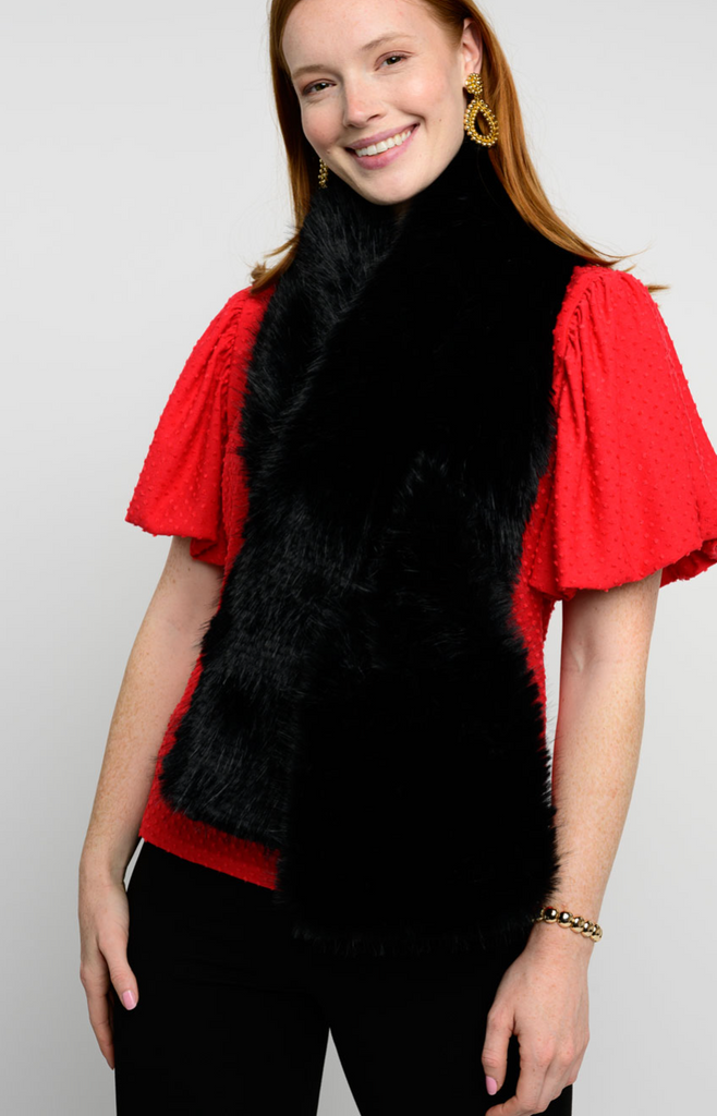 FAUX FUR SCARF - BLACK