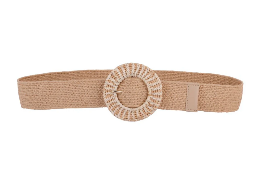 CIRCLE WOVEN BUCKLE STRETCH BELT